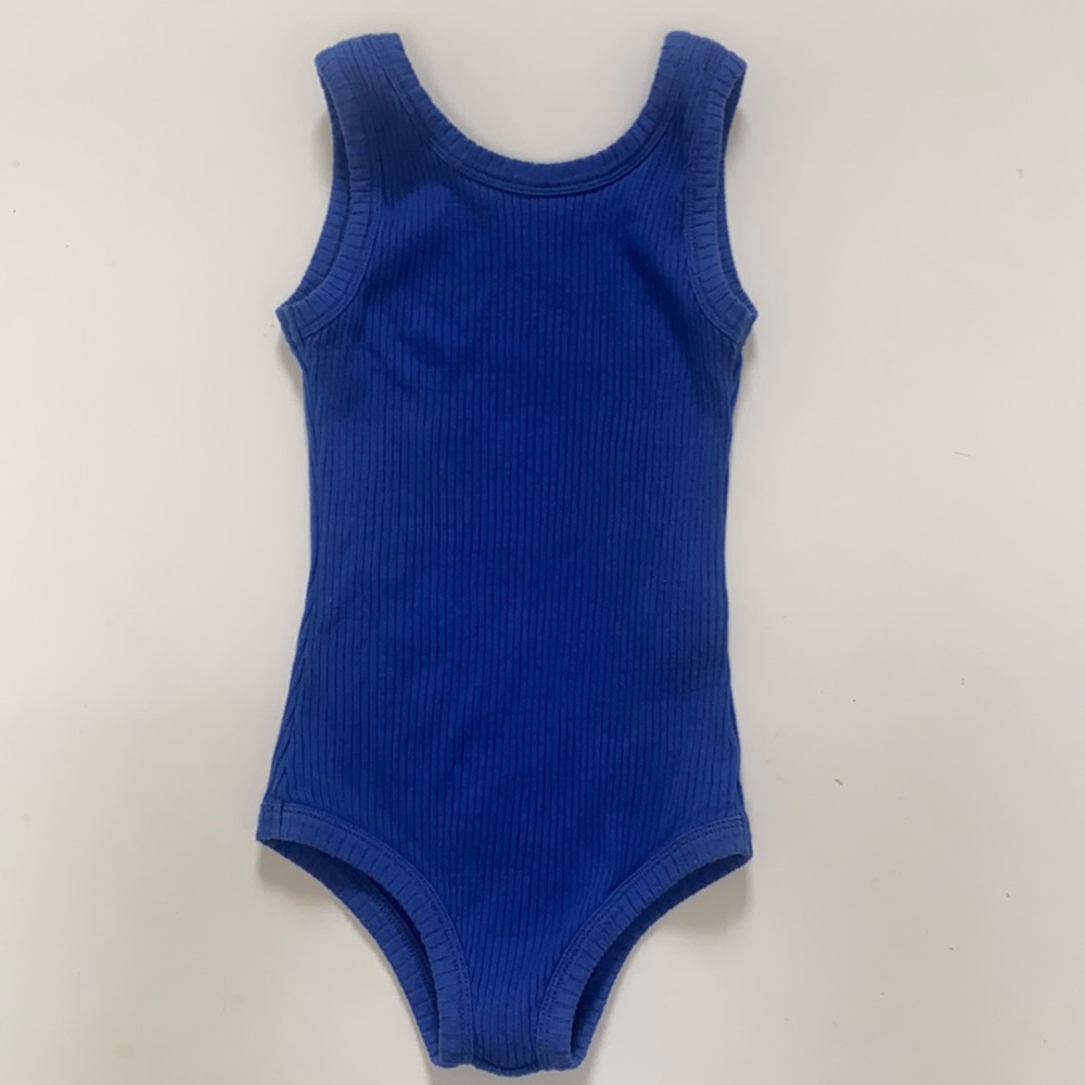 Millk kids blue ribbed bodysuit cotton size 5T
